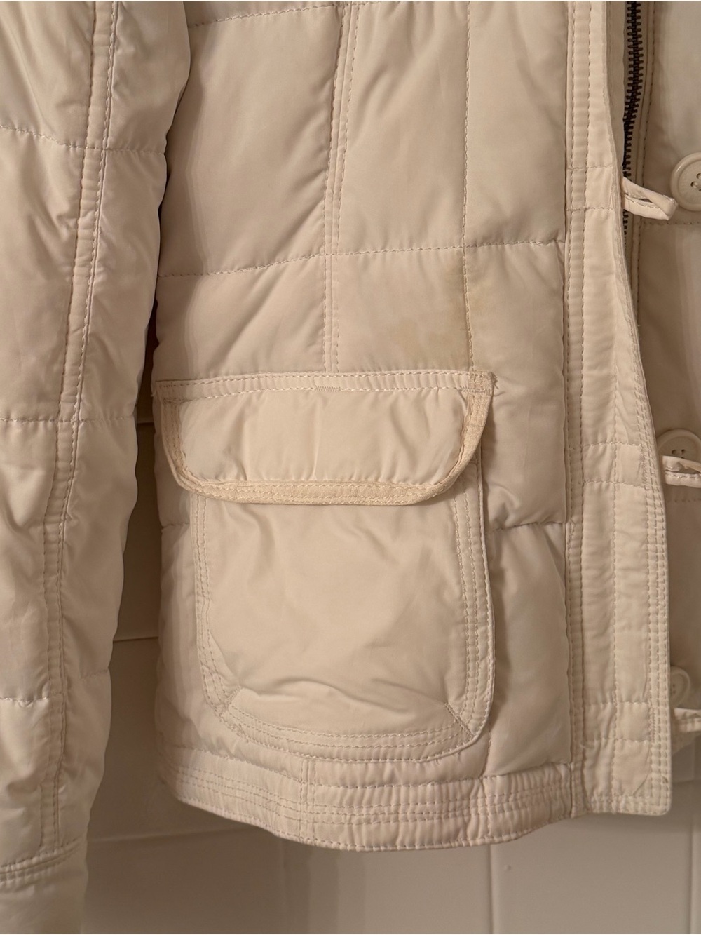 Vintage Y2K Abercrombie & Fitch 2000s Faux Fur Hooded Zip Up Puffer Jacket - Picture 12 of 13